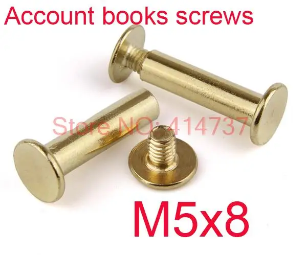 

100 шт./лот M5 * 8 Винт для фотоальбома с медным покрытием, винт для книг, винт для чтения книг, винт для обвязки книг