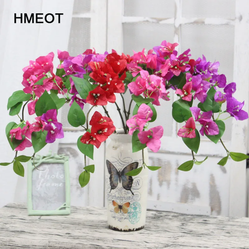 

HMEOT high quality simulation flower 78cm bougainvillea fake flower wedding living room home decoration Flower arrangement