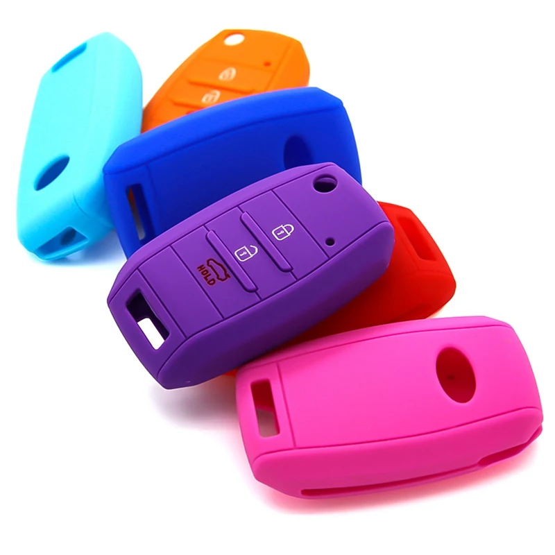

3 Button Silicone Car Key Cover Case Fit For Kia Sportage Cerato Optima K5 Rio Carens Rondo Cee'd Picanto K2 Soul Sorento