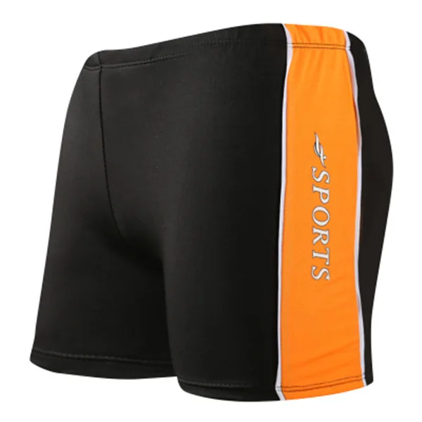 Мужские плавки, шорты, однотонные, с полосками по бокам, большие размеры, пляжные боксеры, для серфинга, стильные, дышащие, эластичные, мужская одежда - Цвет: Orange Stripe