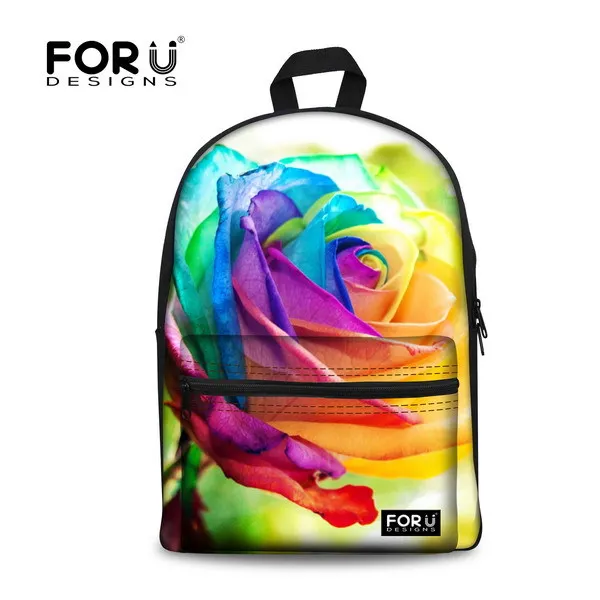 FORUDESIGNS, Модная студенческая Холщовая Сумка mochila escolar, 3d цветочный принт, школьная сумка, дорожная сумка для подростка, рюкзак в винтажном стиле - Цвет: C012J2