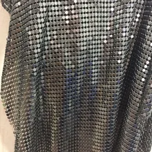 45*150 см Высокое качество Gunmetal металлическая сеточка пайетки ткань занавески сексуальное женское вечернее платье скатерть купальник Косплей