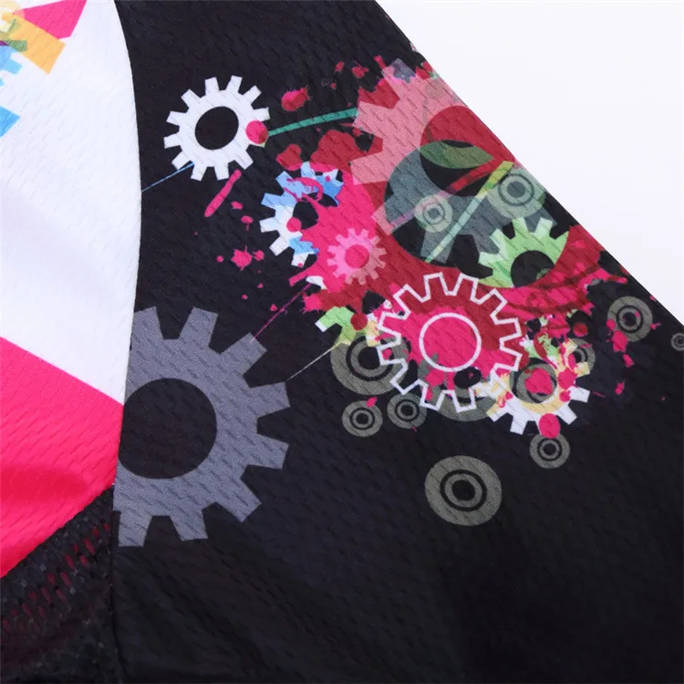 17 Black with Fashion Flower Printing Bicycle Jersey Set Outdoor Sportswear Short Sleeve Suite Quick Dry Ropa Ciclismo (18)