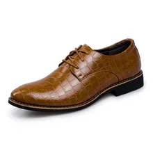 Fashion Men’s Genuine Leather Shoes Male Casual Flats Party Shoes Men Leather Oxfords Brown Dress Wedding Shoes 2 Colors