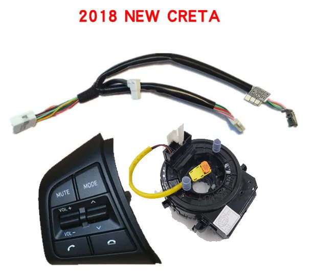 

3Pcs For HYUNDAI Creta 2017 ix25 2018 steering wheel Line left music button 93490C1210 93490 C1210 Cable Control Clock