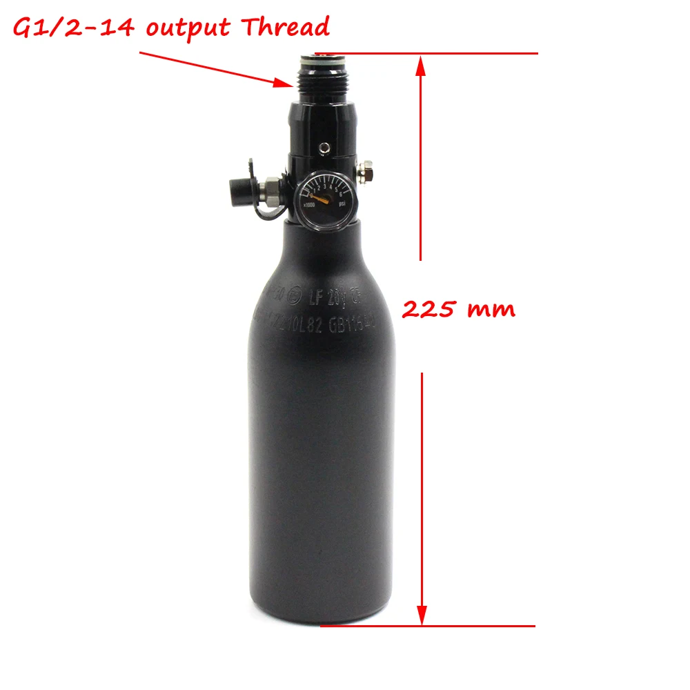 QUPB PCP Пейнтбол 0.2L цилиндр высокого давления Воздушный бак 12CI HPA цилиндр 300 бар 4500psi черная бутылка M18* 1,5 резьба TKM020
