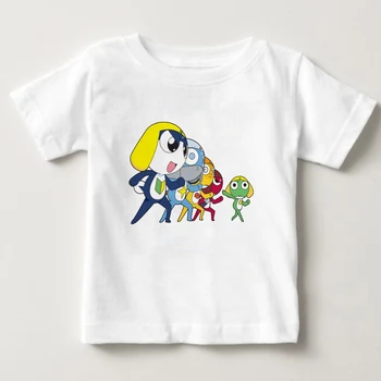 

Anime Sgt. Frog T-shirt children Tshirt Keroro Gunso White Polyester T Shirt Animation Summer Active boy and girl Clothing MJ