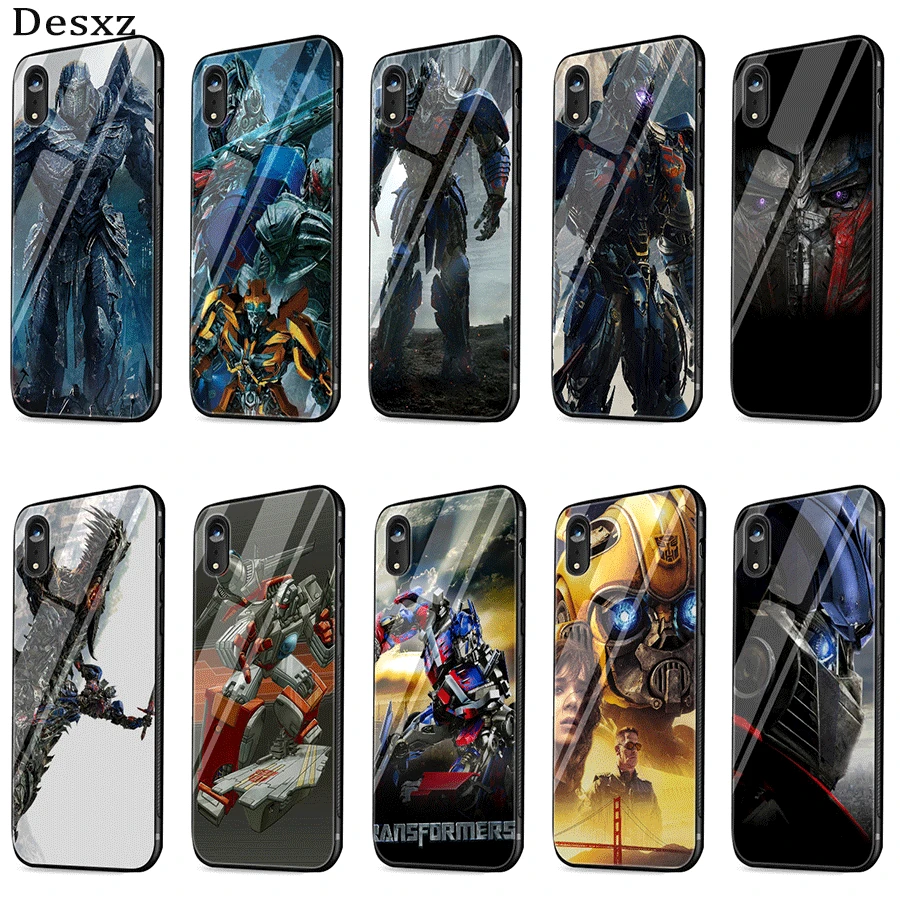 

Cell Phone Case Glass Transformers For iPhone X XR XS Max 6 6s 7 8 Plus 5 5S SE Cover