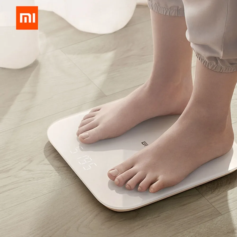 XIAOMI 2,0 Интеллектуальные bluetooth весы для тела, умное управление приложением, точные весы, светодиодный дисплей, инструменты для фитнеса, йоги, весы