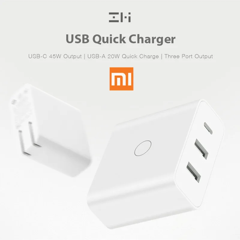 

Xiaomi ZMI Fast Charge Adapter USB-C + 2 x USB-A Port 65W Large Power Quick Charger( Xiaomi Ecosystem Product ) CN Plug