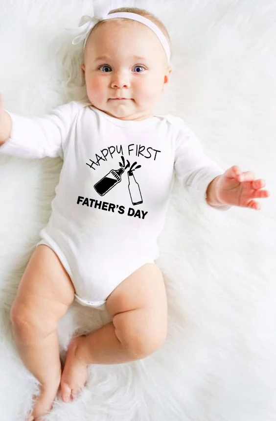 Fathers Day боди с длинными рукавами, боди для новорожденного, для младенца для маленьких мальчиков и девочек одежда с длинным рукавом хлопковая