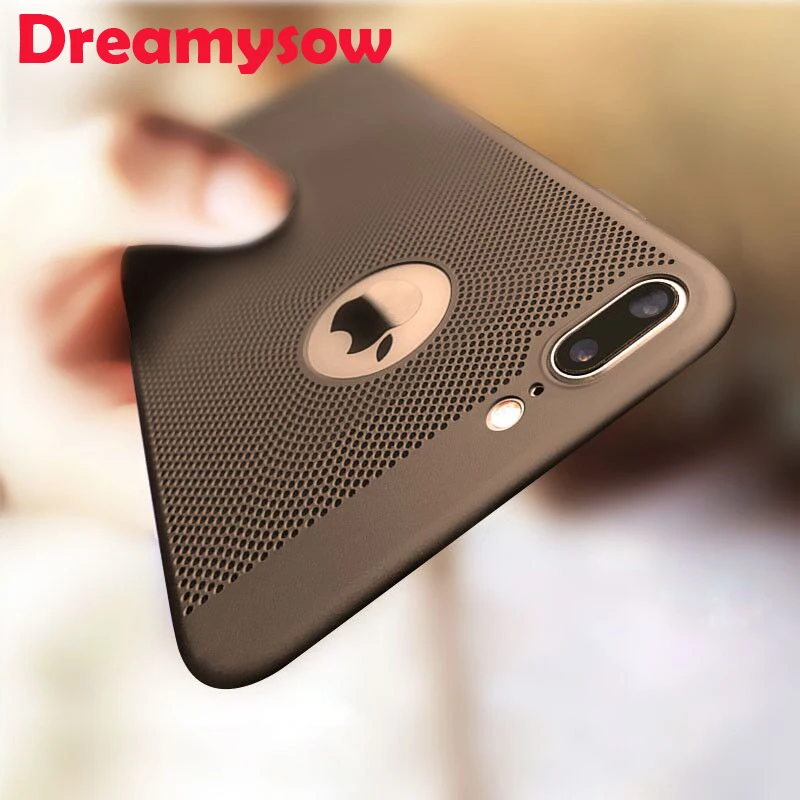 

For iPhoneX Xs Max XR 5 5S SE 6S 6 7 8 PLUS case Ultra Slim Grid Heat Dissipate Phone Case Luxury Matte Hard PC Protective Cover