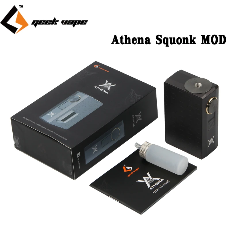 Original GeekVape Athena Squonk Mechanical Mod Vape with 6.5ml Bottle Electronic Cigarette Weipa Support RDA TANK |