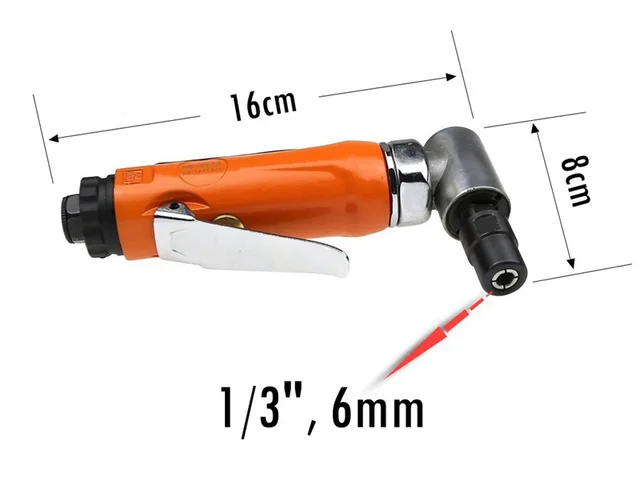 空気圧金型グラインダー,6mm,90度角度,6mmシャフト,不織布研磨