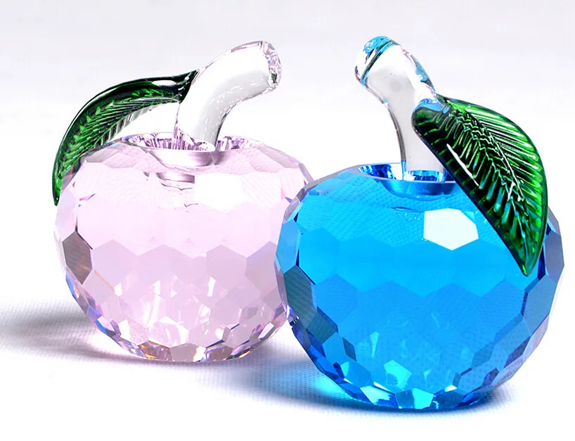 

Lovely 60mm crystal Faceted apple Valentine rhyme boutique creative novelty Home decorative crafts gift crystal ornaments