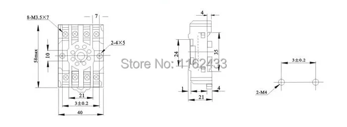 PF085A relay socket drawing