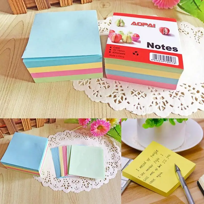 

Creative Colorful 400 Sheets Memo Pad Note N Times Post Note Paper Free Stickers Post Sticky Notes Kawaii Papelaria Stationery