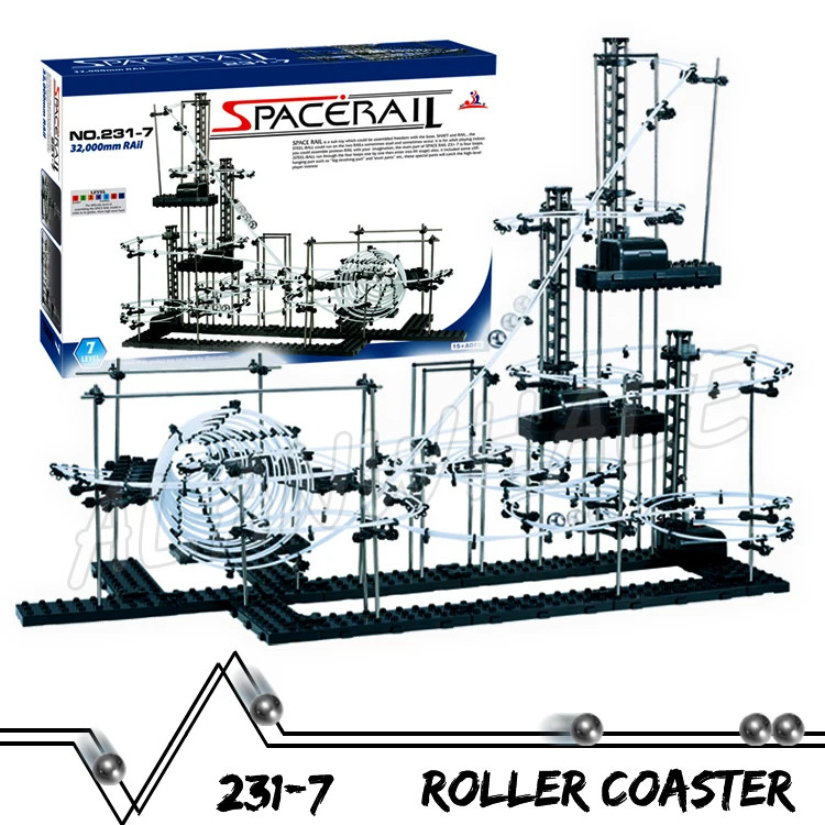 

3200cm Rail Level 7 Marble Run Three-Layer Maze Roller Coaster Accelerate Circle Model Building Gifts Set Rolling ball Sculpture
