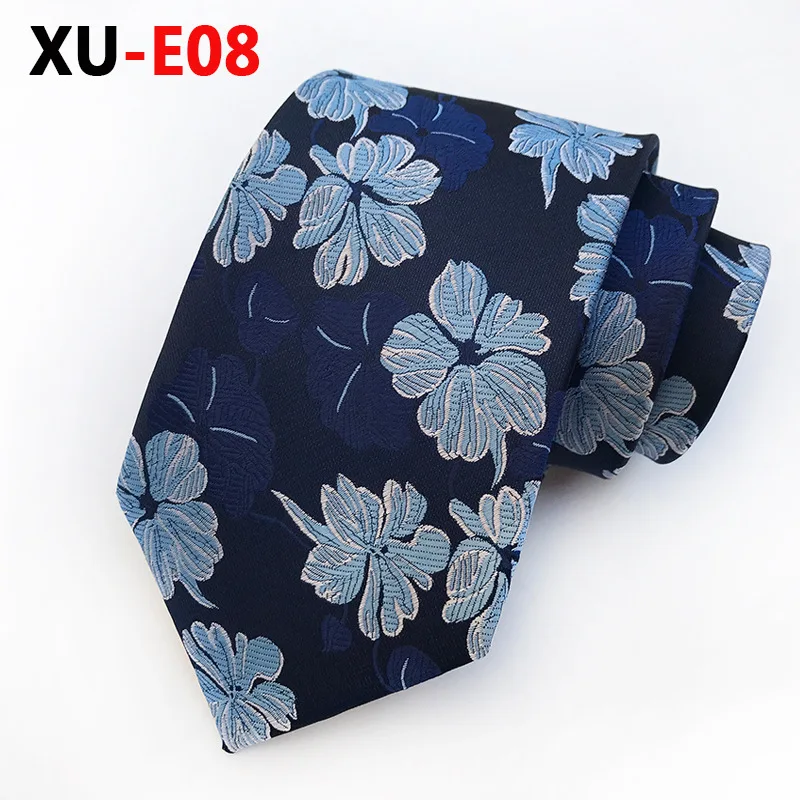 

Blue and Grey White Floral Ties Men Holiday Wedding Party Gravatas Ties
