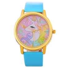 Горячий стиль прекрасные дети мультфильм Единорог дизайн браслет часы дамы кварцевые часы подарок стол