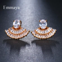 Emmaya блестящие серьги-гвоздики 6 цветов для женщин секторные ювелирные изделия модный цветок букле D'oreille Femme свадебный подарок