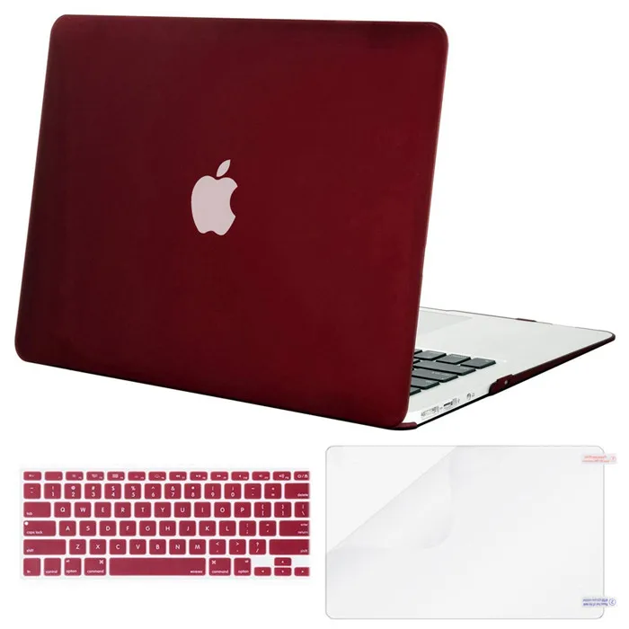 Mosiso Laptop Protective Cover Case for Macbook Air 13 A1466 A1369 Netebook Matte Mac Book Air Case Accessories - Цвет: Marsala Red