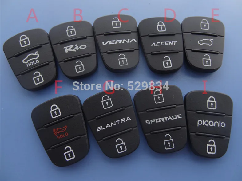 Replacement 3 button rubber key pad for Hyundai kia flip