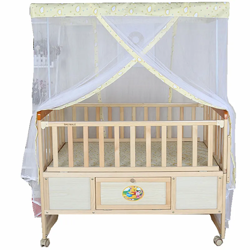 Wooden Twins Bed Can Combine With Adult Bed All In One Baby Crib
