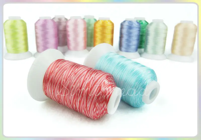 

SIMTHREAD Variegated Colors Rayon Embroidery Machine Thread 500M/Spool