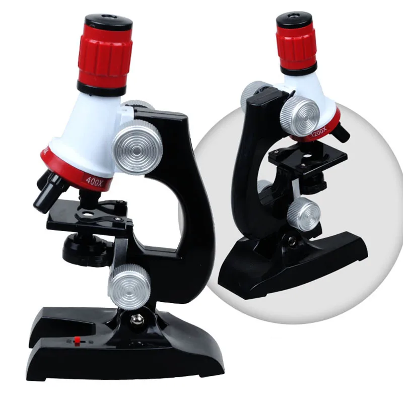

Science Kits for Kids Beginner Biological Microscope with LED 100X 400X 1200X Magnification Home School Children Educational Toy