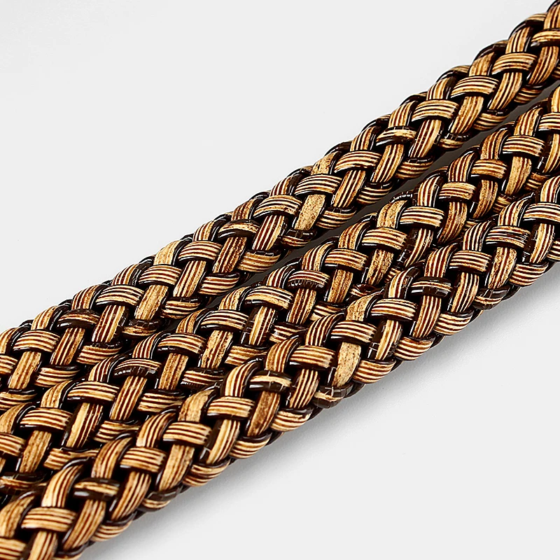 

1meter Coffee color Braid Genuine Leather Flat Cord for 9*5mm Necklace Bracelet Making Rope For DIY Fashion Jewelry Accessories