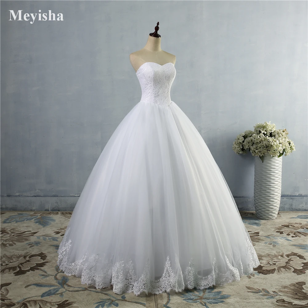 ZJ9014 красивое кружево цвета слоновой кости, нижнего новые винтажные Свадебные платья для Свадебное бальное платье Размеры 2-28W