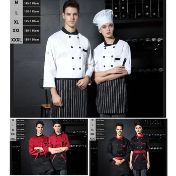 

10 high quality Chinese Restaurant Chef Chef Uniform black long sleeved thick style chef wear Korean clothing hotel uniform