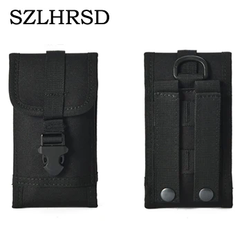 

SZLHRSD For Blackview BV9000 Ulefone Power 3 Case Outdoor MOLLE Army Camo Camouflage Bag Hook Loop Belt Pouch for Leagoo M9