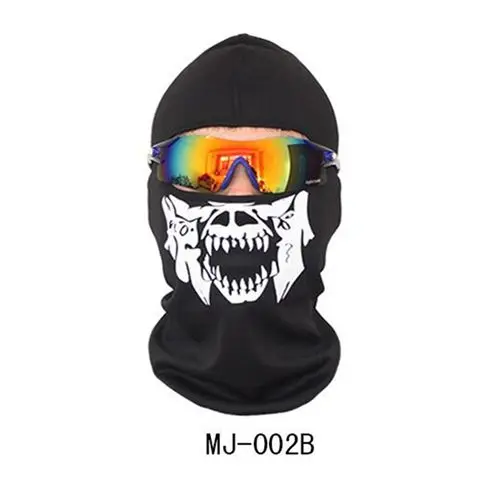 CS Призрак Череп капюшон полный маска для лица Мотоцикл дышащий Быстросохнущий удобный Открытый Спорт шейный шарф Хэллоуин маска для лица - Цвет: MJ-002B