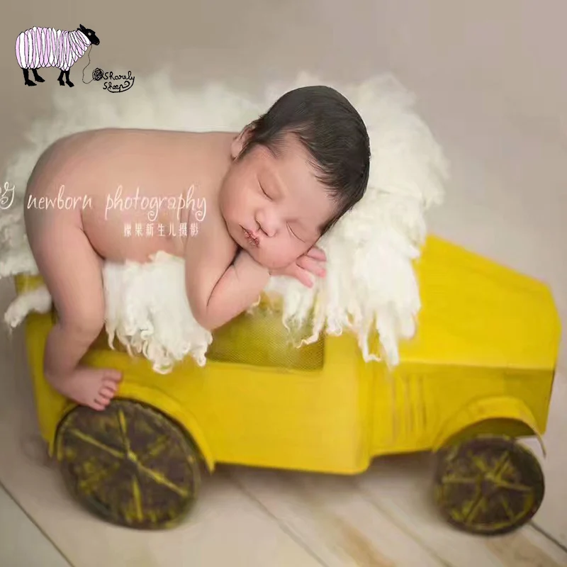 

Newborn Baby Photography Props Iron Yellow Car for Baby Boy Photo Shooting Stuido fotografia Prop Accessrioes Infant Shower Gift