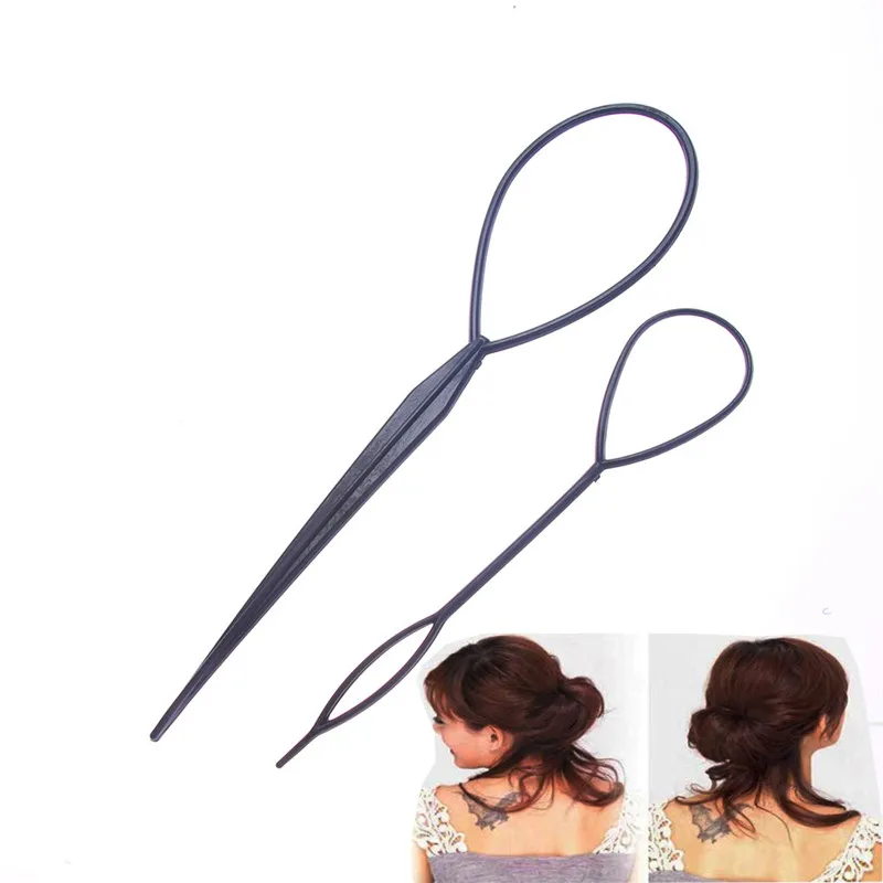 

2 sets/lot Hot Sale Chic Magic Topsy Tail Hair Braid Ponytail Styling Maker Clip Tool Black 2pcs Drop Shipping Headwear