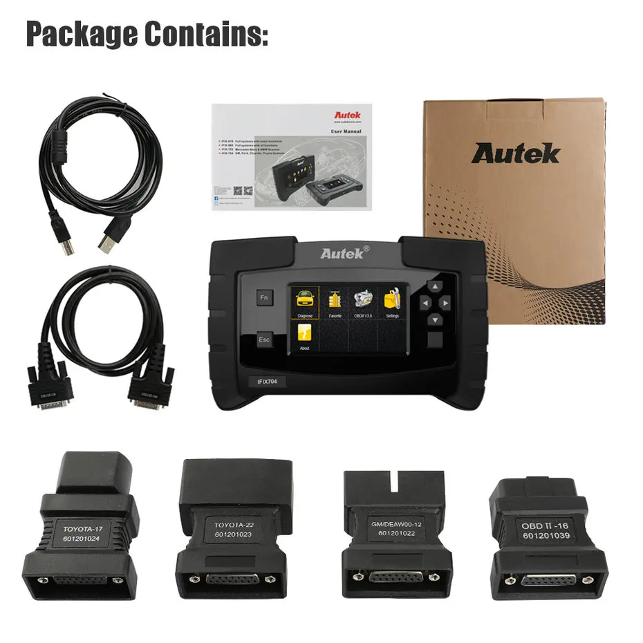 Autek IFIX704 полная система OBDII автоматический сканер для Chrysler Ford Toyota ABS Airbag SRS IMMO многоязычный OBD2 диагностический инструмент