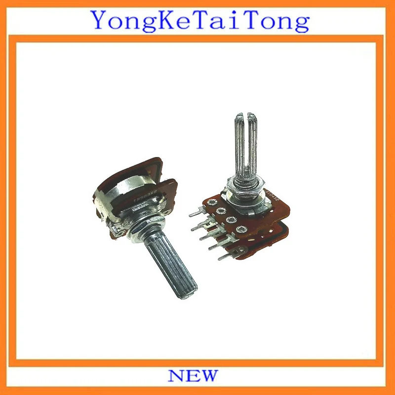 

1PCS WH148 16 type sound volume potentiometer double 8 feet with center tap B50K B100K 50K 100K