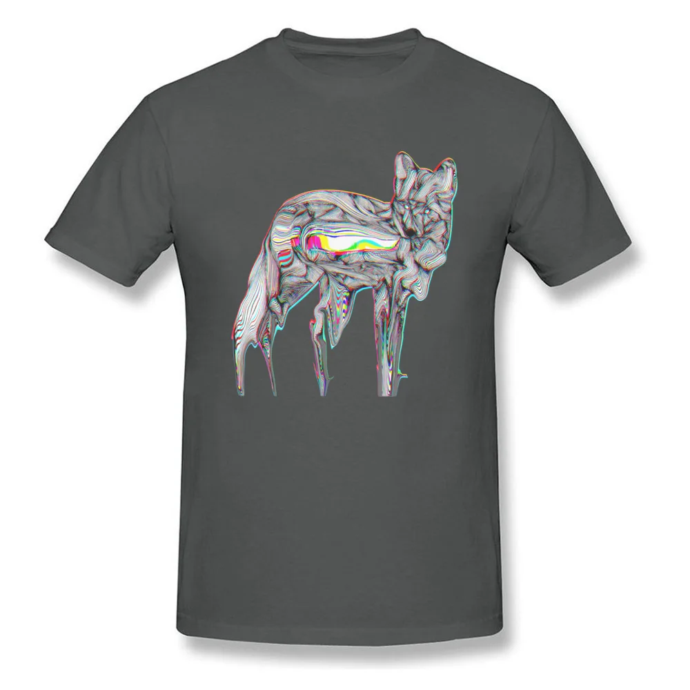Glitch Fox 100% Cotton Casual Tops Shirt Cute Short Sleeve Men's Top T-shirts Design Summer Fall Tee-Shirt O Neck Glitch Fox carbon