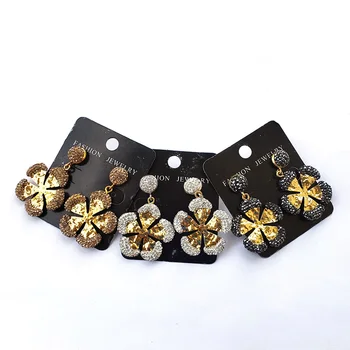 

5 Pairs Fashion Gorgeous leaf charms drop dangle earrings,Pave crystal Zircon Earrings For Women Jewelry ER966