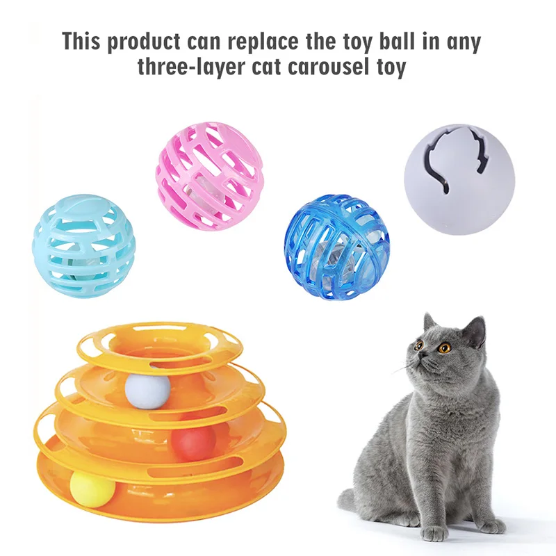 3pcs/set Small Cat Pet Sound Toy Scratcher Cat Toys Hollow Out Round