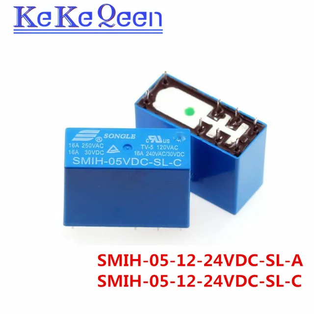 2PCS SMIH-05v 12v 24VDC-SL-A -SL-C 6-pin/8-pin Relay 250V