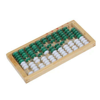 

Wooden Framed 9-bead 11 Digits Abacus Counting Frame Kids Math Education
