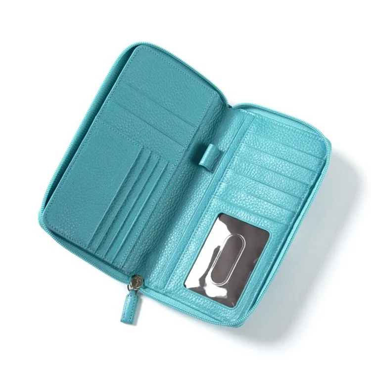 Zippered-Checkbook-Wallet-Blue