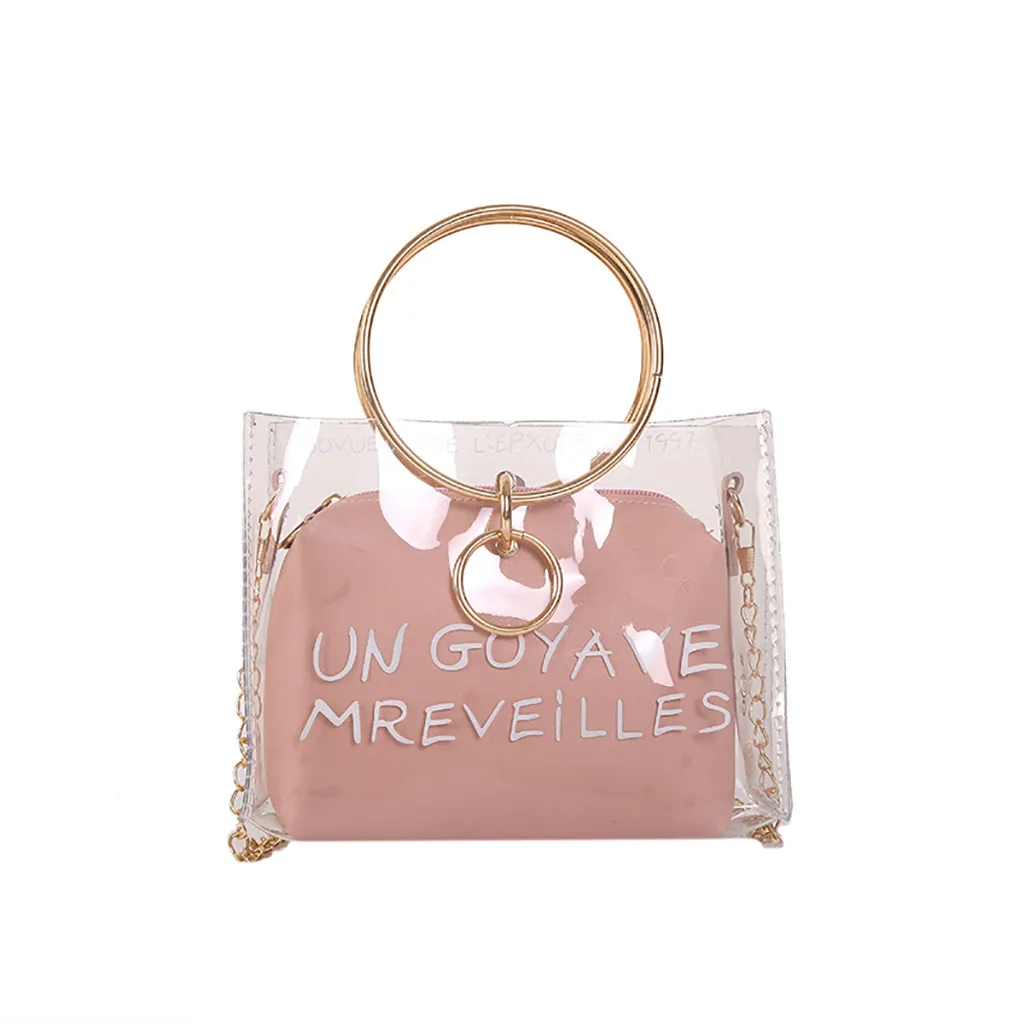 

MUQGEW Women Messenger Bag Transparent Messenger Bag Simple Fashion Shoulder Bag Small Square Bag Clutch Female