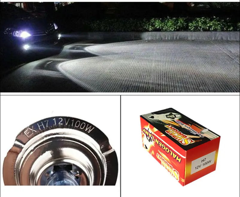 H7 100W 12V Super Bright White Fog Lights Halogen Bulb High Power Car Headlights Lamp Light Source Parking auto