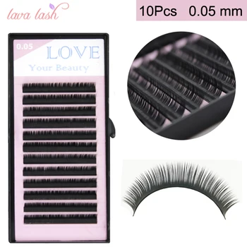 

Free Shipping 10 trays 0.05mm Black Material Russian Volume Eyelash Extensions silk False Individual Eyelashes Mixed Tray