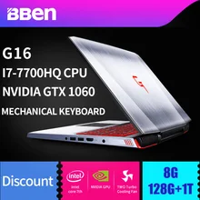 BBEN 15 6 Win10 G16 Nvidia GTX1060 GDDR5 Intel I7 7700HQ Kabylake 1920 1080P 8GB RAM