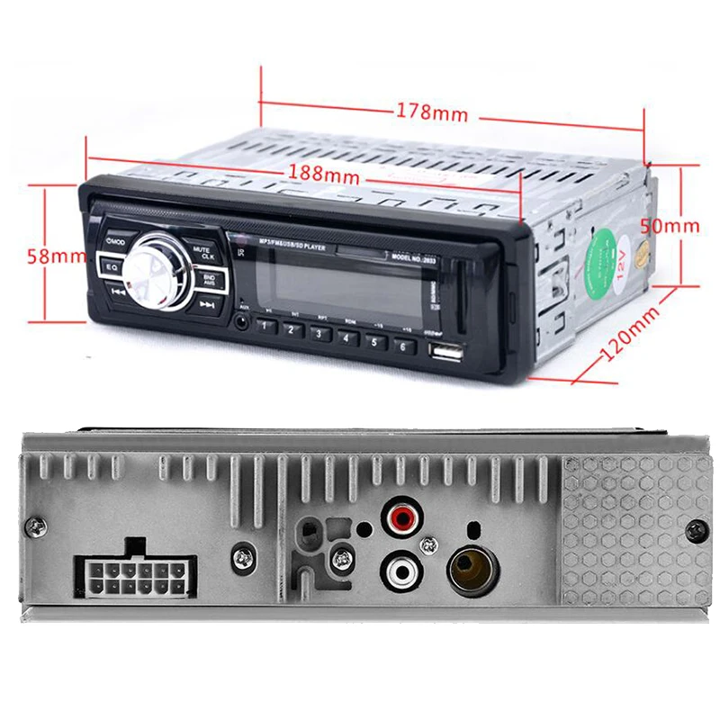 FM SD USB AUX-IN mp3-плеер авто стерео MP3 автомобильный радиоприемник проигрыватель пульт дистанционного управления светодиодный/ЖК-дисплей 12 в 1 Din автомобильный аудио